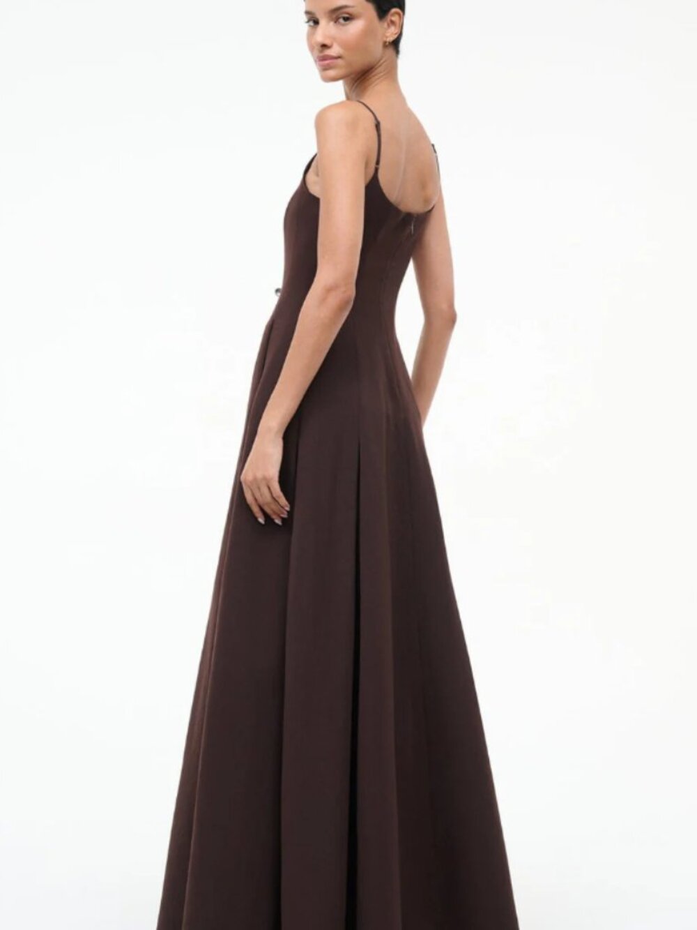 STAUD Joy Maxi Dress in Earth / Brown - Size 4 - Picture 9 of 11